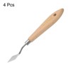 Unique Bargains Stainless Steel Flexible Pointy Wood Handle Painting Mixing Knife 4 Pcs - 3 of 4