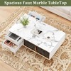 GustoWave Modern Coffee Table, Rectangle Center Table with 4 Drawers & 4 Glass Doors for Home Bedroom Office - 3 of 4
