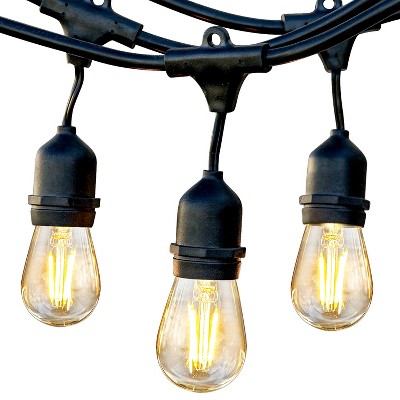 Brightech BP-99T1-7IU0 Weatherproof 1 Watt LED Outdoor 24 Feet Hanging Edison Vintage Italian Cafe Bistro Patio Back Yard String Lights w/ 7 Bulbs