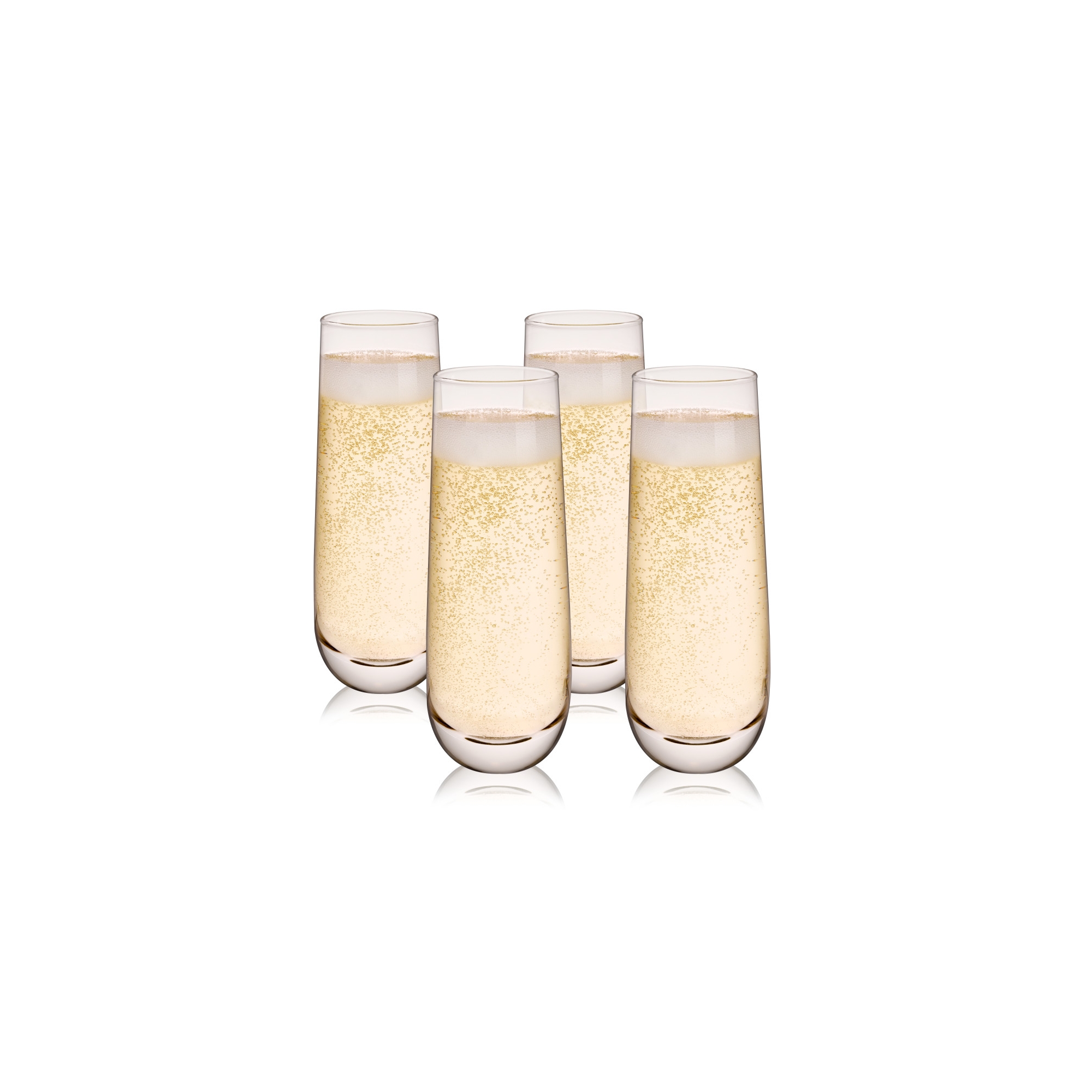 True Stemless Champagne Flute Glasses, Set of 4 Sparkling Wine Glasses for Prosecco, Dinner Party, Home Bar Gifts for Women, Wedding Gifts, 9 oz