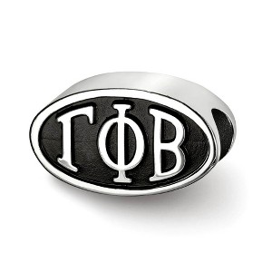 Black Bow Jewelry Sterling Silver Gamma Phi Beta Greek Life Bracelet Bead Charm - 1 of 3