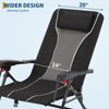 Outdoor Folding Chaise Lounge Chair - Supports Up to 330lbs, Dual Lock Portable Chair with Adjustable Backrest, Headrest, Straps & Storage Bag - 4 of 4
