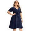 Women's Plus Size  A Line Flowy Party Midi Dresses - 3 of 4