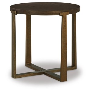 Balintmore End Table with Antiqued Goldtone Base: Signature Design by Ashley - 1 of 4