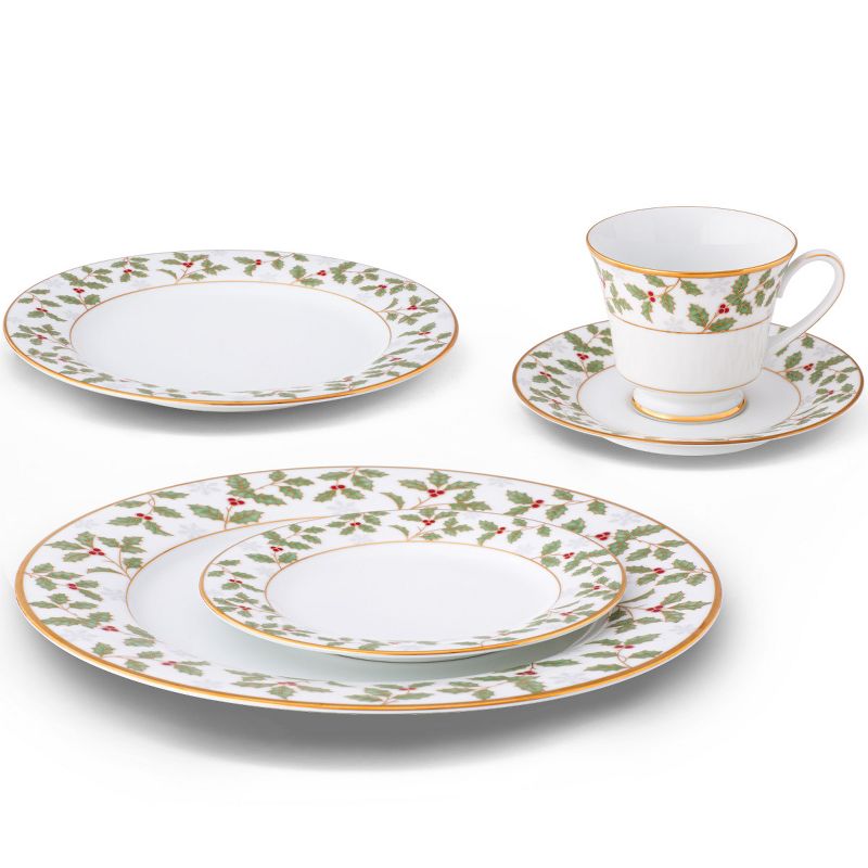 Noritake Holly and Berry Gold 5-Piece Place Setting, 2 of 6