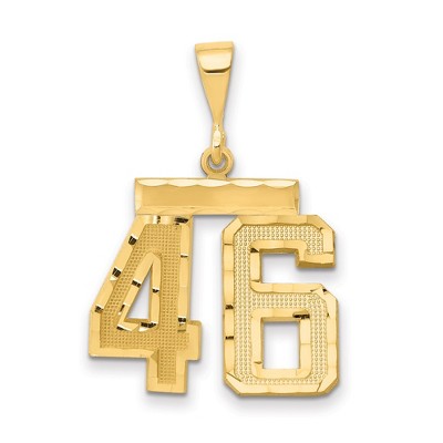 Black Bow Jewelry 14K Yellow Gold, Varsity Collection, Medium D/C Pendant Number 46