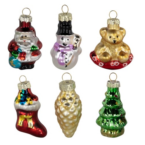 Northlight Holiday Favorites Glass Christmas Ornaments - 2.25" - Set of 6 - image 1 of 4