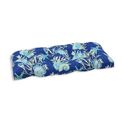 Daytrip Pacific Outdoor Wicker Loveseat Cushion Blue - Pillow Perfect