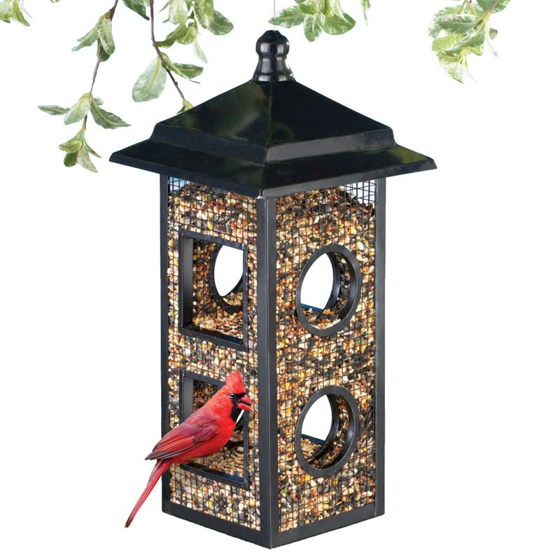 Collections Etc Black Metal Fly Through Hanging Bird Feeder 6.75 X 6.75 X 14.25, 1 of 4