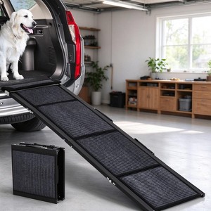 Dog Ramp for Cars, Foldable Aluminum Pet Loading Ramp with Non-Slip ...