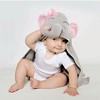 Hudson Baby Infant Girl Cotton Animal Face Hooded Towel, Pretty Elephant, One Size - 3 of 3