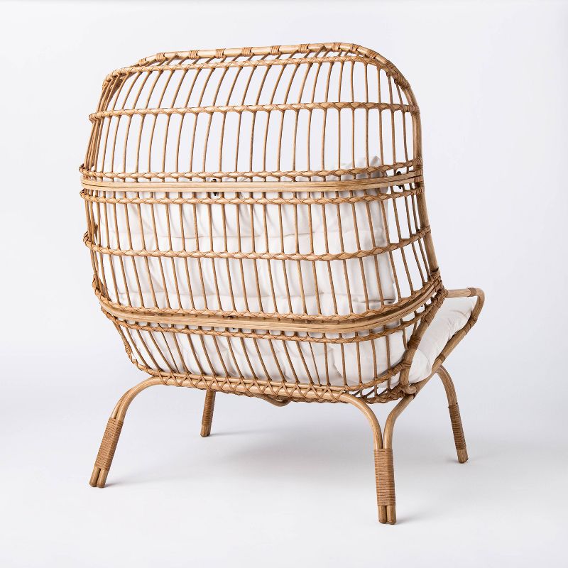 Wicker &#38; Metal Outdoor Patio Chair, Egg Chair Natural - Threshold&#8482; designed with Studio McGee, 5 of 16