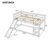 NicBex Twin Over Twin Bunk Bed with Ladder,Pine Bunk Bed Frame with Convertible Slide for Kids Teens Dorm Rooms - 3 of 4