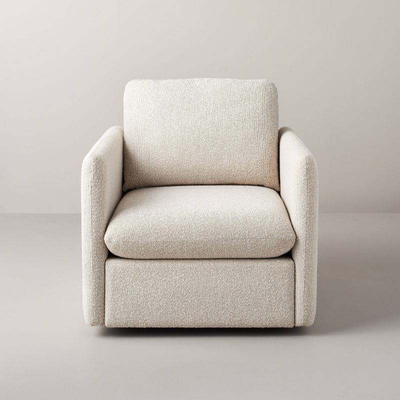 Boucle Upholstered Swivel Arm Chair - Hearth & Hand™ with Magnolia, 4 of 13