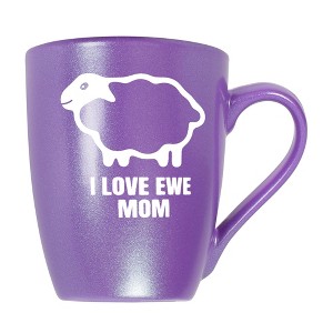 Elanze Designs Mother's Day Appreciation Coffee Cup Mug 10 Ounce Ceramic With Shimmery Metallic Finish Sheep Love Ewe Mom Passion Purple - 1 of 4