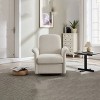 APRILSOUL Cream Modern Barrel Swivel Accent Chair with Solid Wood Base, 360° Rotation, Skin-Friendly Fabric - 2 of 4