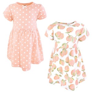 Hudson Baby Infant and Toddler Girls Cotton Dresses, Sweet Peach - 1 of 4