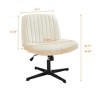 Cross-Legged Chair,No Wheels Armless Swivel Home Office Chair - 4 of 4
