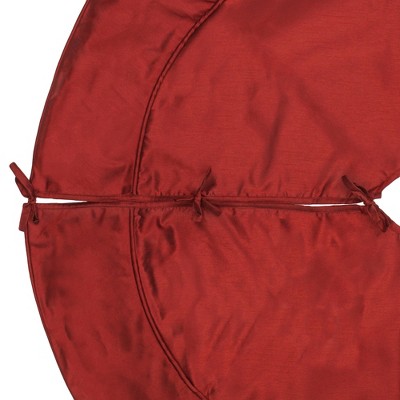 Burgundy Polyester 54" Christmas Tree Skirt with Tie Closures