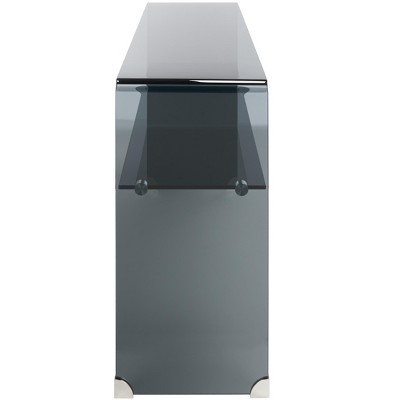 Dash Clear and Gray Glass Hallway Table with Storage Shelf