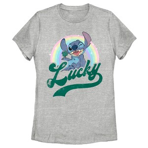 Women's Lilo & Stitch Distressed Lucky Wink T-Shirt - 1 of 4