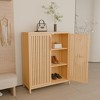 Vynxaria 42-Inch Multi-Scene Large Capacity Storage Cabinet - Bamboo, Versatile Use for Shoe or Bathroom Storage - 3 of 4