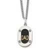 Chisel Stainless Steel with 14K Gold Accent and 1pt Diamond DAD Black Enameled Pendant on a 24" Curb Chain Necklace - 2 of 4