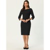 Hobemty Women's 3/4 Sleeve Work Boat Neck Elegant Business Sheath Dresses - image 2 of 4