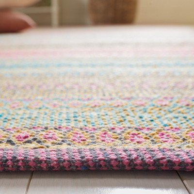 Coastal Breeze Blue Cotton-Wool 5'x8' Flat Woven Rug