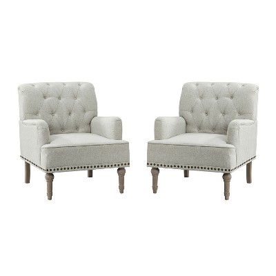 Set of 2 Naida Armchair with Carved Legs | ARTFUL LIVING DESIGN