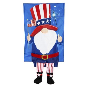 Uncle Sam Gnome Kickin Garden Flag - 1 of 4