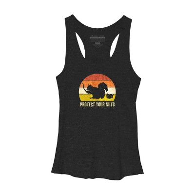 Women's Design By Humans Retro Squirrel Protect Your Nuts By stellaandgrace Racerback Tank Top