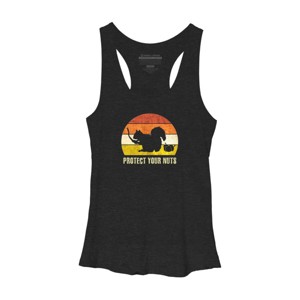 Women's Design By Humans Retro Squirrel Protect Your Nuts By stellaandgrace Racerback Tank Top - 1 of 2