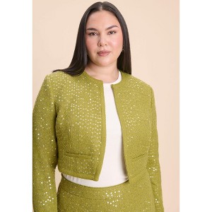 ELOQUII Sequin Tweed Jacket - 1 of 4