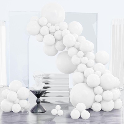 PartyWoo Balloons White 18 12 10 5 Inch 85 pcs