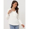 Allegra K Women's Ruffle V Neck Peplum Long Sleeve Casual Office Tops - 2 of 4