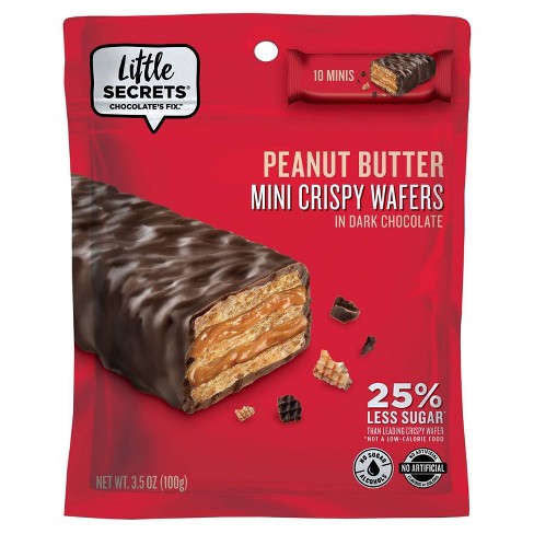 Little Secrets Peanut Butter Mini Crispy Wafers In Dark Chocolate