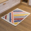 DEERLUX Handwoven Multicolored Abstract Stripes Wool Flatweave Kilim Rug, 2' x 3' - 3 of 4