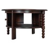 Ridstar Modern Round Coffee Tables with Storage For Living Room-Dark Brown - 3 of 4