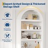 71" Tall Farmhouse Arched Bookshelf with 6 Tiers, Drawer, and Storage Cabinet, Modern Open Display Bookcase for Living Room, Office, or Kitchen - 4 of 4
