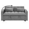 NicBex 55.5" Multi-Functional Sofa Bed with USB Port,Foldable Sofa with Adjustable Backrest&Phone Holder,Convertible Couch Bed for Living Room - 2 of 4
