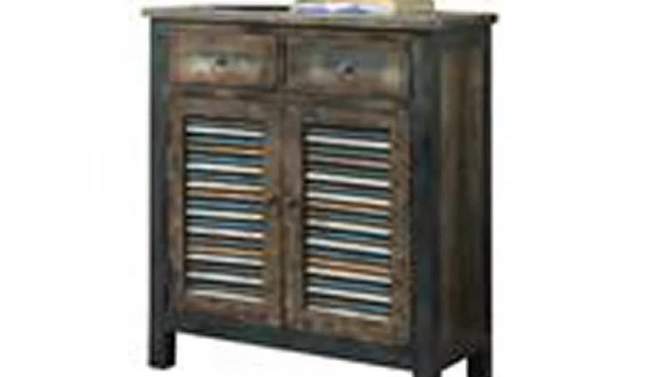 Cabinet Console Table Oak Teal - Acme Furniture, 2 of 11, play video