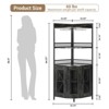 5-Tiers Corner Bar Cabinet with Power Outlet,64''Industrial Tall Wine Cabinet with  Lights&Glass Holder, Liquor Cabinet with Storage - 2 of 4