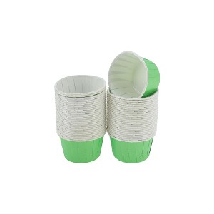 Unique Bargains Curled Rim Disposable Baking Cups Greaseproof Paper 2.56"x1.57" 50 Pcs - 1 of 4