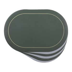 REGALWOVEN Faux Leather Kitchen Washable Heat Resistant Table Placemats 6 Pcs - 1 of 4