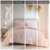 Sapphtopaz Comforter Set Bedding Set Solid Color Clip Jacquard Pompom Reversible Quilt Set - 2 of 4
