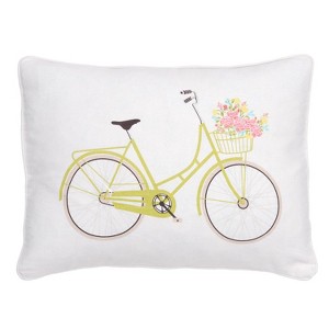 Vintage Rose Bicycle Decorative Pillow - Levtex Home - 1 of 3
