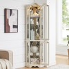 ChicFurnit Decorative Storage Cabinet Elegant Corner Curio Cabinet with Glass Doors for Living Room or Bedroom, White, 46.85"*20.08"*12.2" - 2 of 4