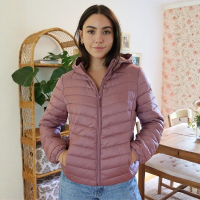 Женские куртки Rokka&Rolla Women's Light Packable Puffer Jacket-Mauve, size X Large — фото 4