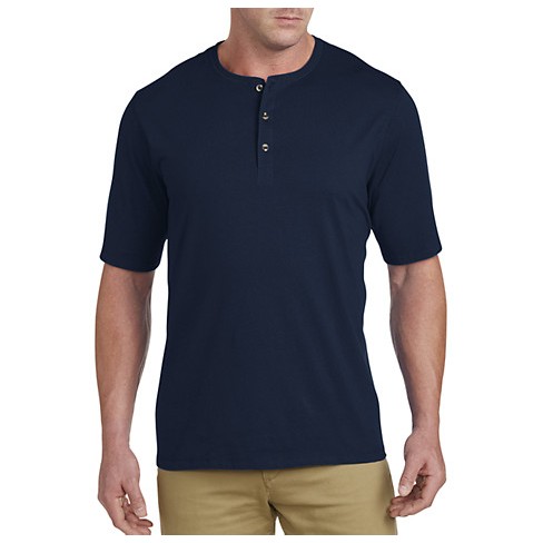 Harbor Bay Wicking Jersey Henley Shirt - Men's Big And Tall Navy 8x ...